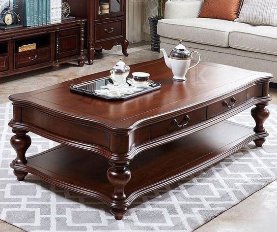 stylish luxury wooden tea table design ideas | Centre table design, Table design, Wooden coffee table designs